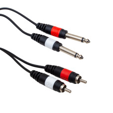 2 Rca + 2 Mono Gitar Jack Ses Kablosu 3 Metre